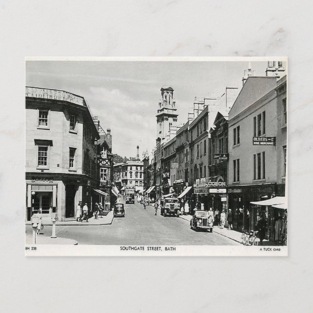 Cartão Postal Antigo - Southgate Street, Bath, Spm (Frente)