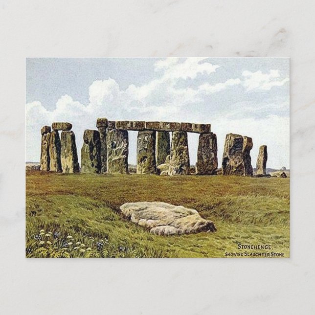 Cartão postal antigo - Stonehenge, Wiltshire (Frente)