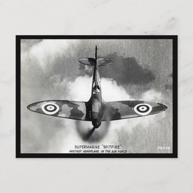 Cartão Postal Antigo - Supermarine "Spitfire" (Frente)