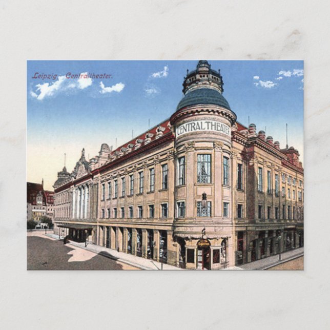 Cartão postal antigo - Teatro Central, Leipzig (Frente)