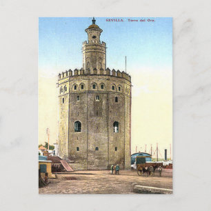 Cartão Postal Antigo - Torre del Oro, Sevilha, Esp