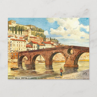Cartão postal antigo - Verona, Itália