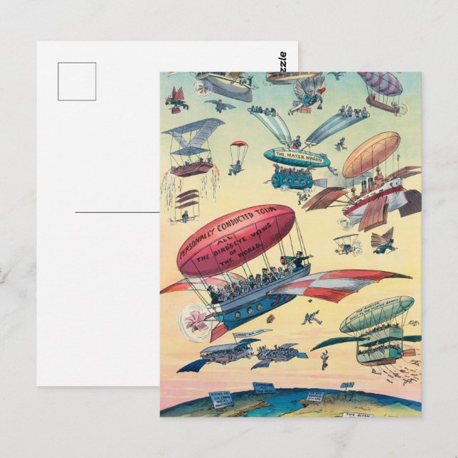 Cartão postal antigo Vintage da Aviação Antiquado (Frente/Verso)