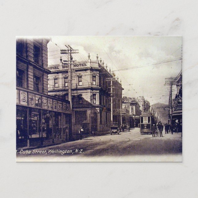 Cartão Postal Antigo - Wellington, Nova Zelândia (Frente)