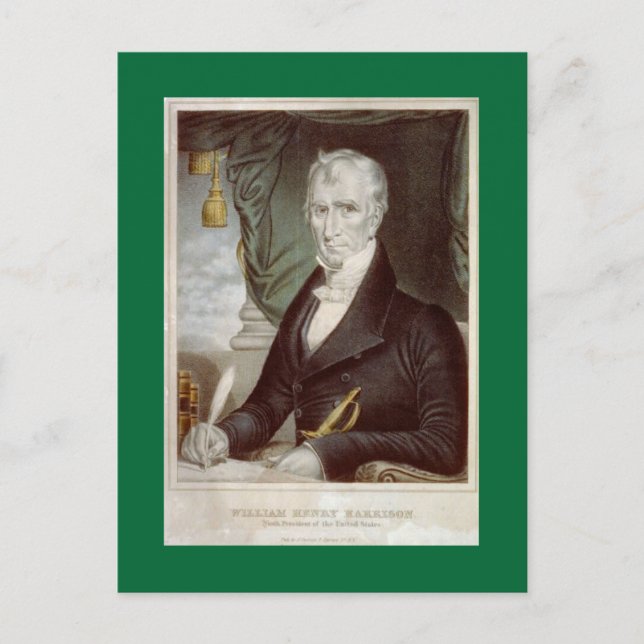 Cartão Postal Antigo William Henry Harrison (Frente)