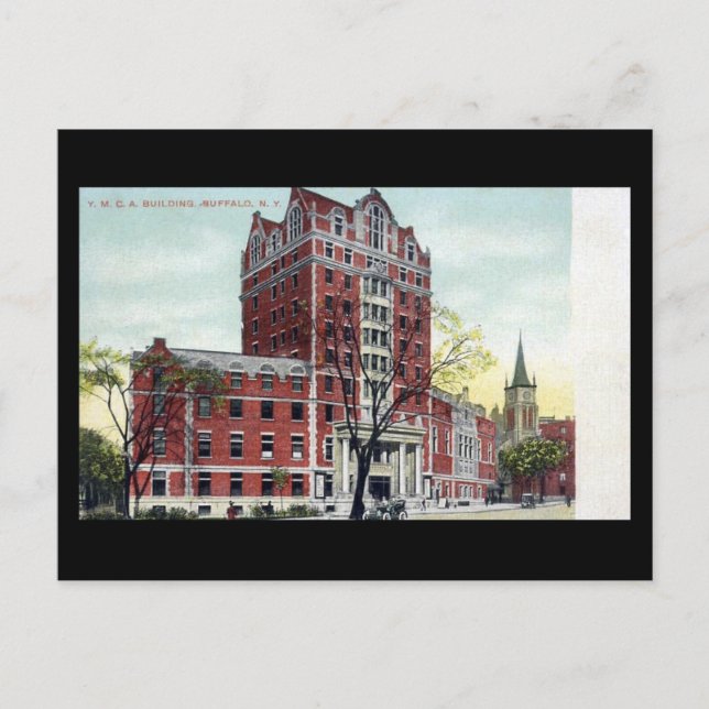 Cartão Postal Antigo - YMCA, Buffalo, NY (Frente)