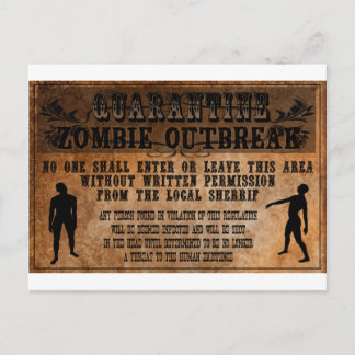 CARTÃO POSTAL ANTIGO ZOMBIE OCIDENTAL