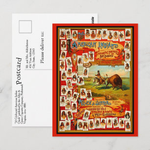 Cartão Postal Antigos 50 Famosos Chefes Indígenas Nativos Americ