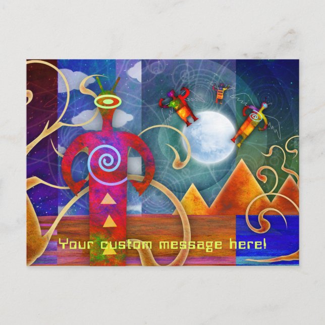 Cartão Postal Antigos Anjos Alienígenas Astros Ascendentes (Frente)
