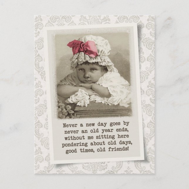 Cartão Postal Antigos Dias, Antigos Amigos - Reprodução Vintage (Frente)