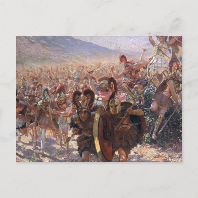 Cartão Postal Antigos Guerreiros (Frente)