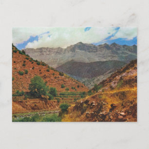 Cartão Postal Antigos terraços agrícolas, montanhas Atlas, Mo