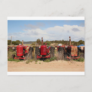 Cartão Postal Antigos tratores - fazenda da Austrália