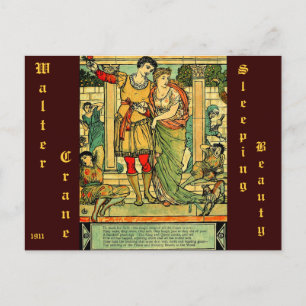 Cartão Postal Antiguamente Romântico Walter Crane, Bela Adormec