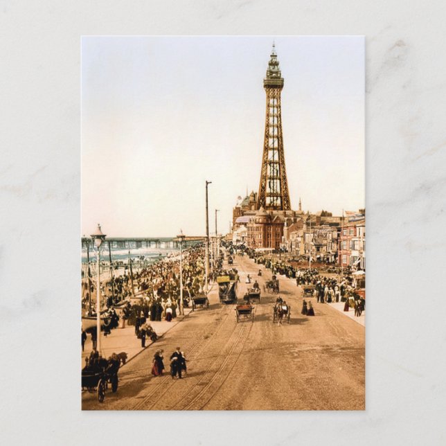 Cartão Postal Antiguidade Blackpool British Seaside (Frente)