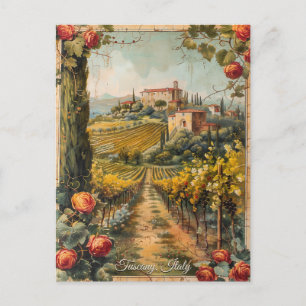 Cartão Postal Antiguidade Toscânia Pintura Romântica De Óleo Via