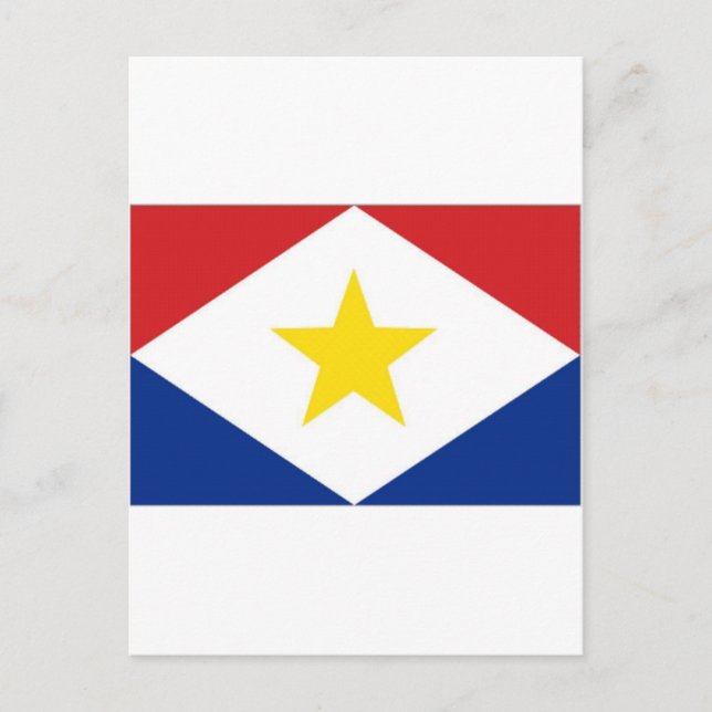 Cartão Postal Antilhas Neerlandesas Saba Flag (Frente)
