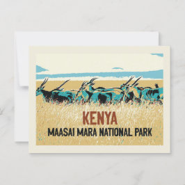 Cartão Postal Antílope negro do Quênia, Parque Nacional Maasai M