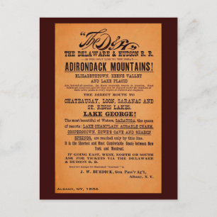 Cartão Postal Antique Delaware e Hudson Railroad ad
