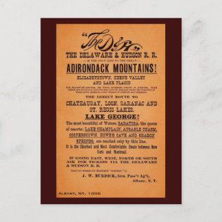Cartão Postal Antique Delaware e Hudson Railroad ad