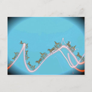 Cartão Postal Antique Horse e Buggy 1870 Fantasy Trip em Neon