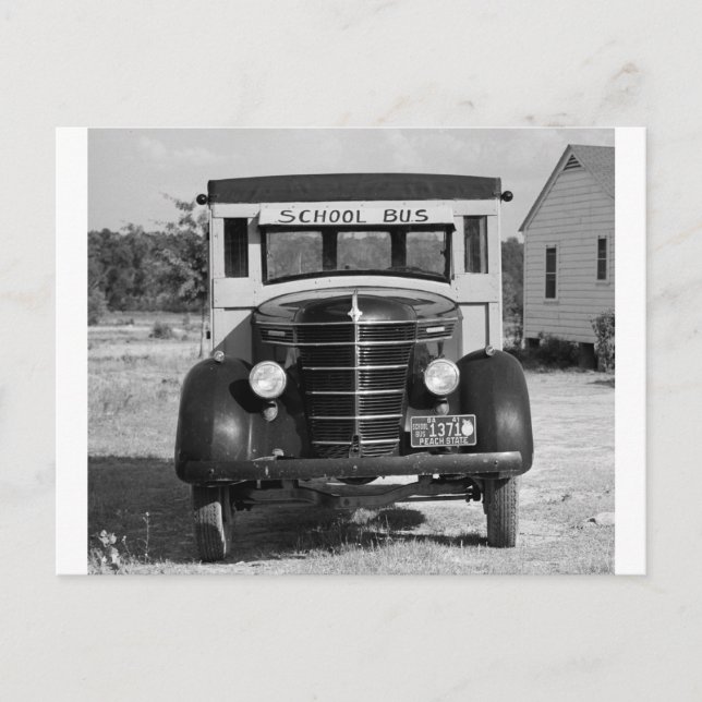 Cartão Postal Antique School Bus, Greensboro, Geórgia, 1941 (Frente)