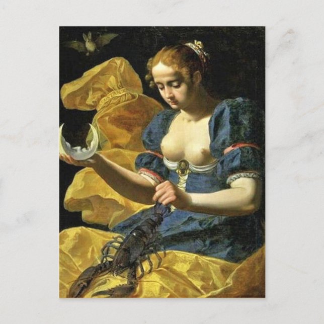 CARTÃO POSTAL ANTÍQUIO RENAISSANCE TAROTS 18 / A LUA (Frente)