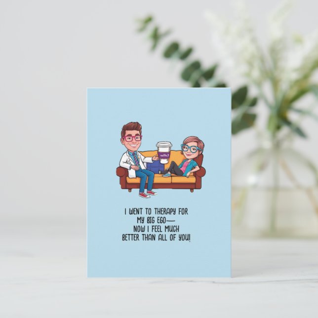 Cartão Postal ANTISTRESS psychiatrist THERAPIST MENTAL HEALTH (Em pé/Frente)