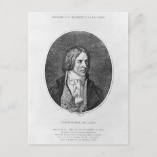 Cartão Postal Antoine Christophe Saliceti gravado