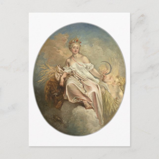 Cartão Postal Antoine Watteau Ceres (Verão) c1717-1718 (Frente)