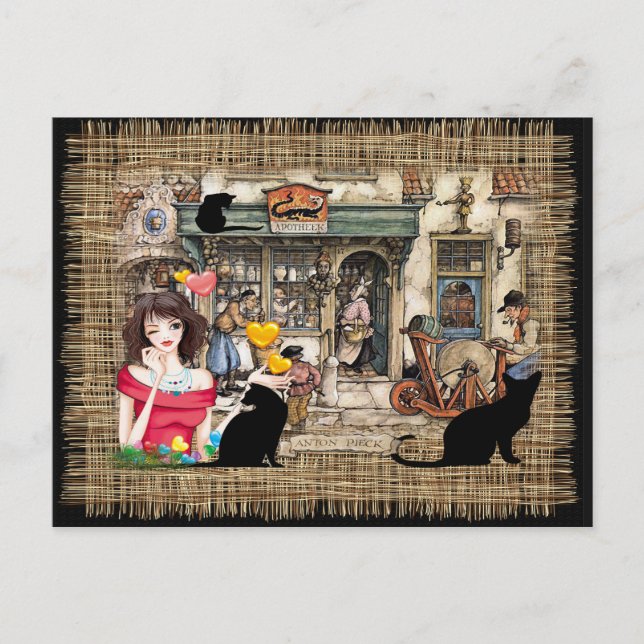 Cartão Postal Anton Pieck - compro Químico (Frente)