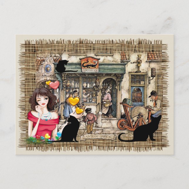 Cartão Postal Anton Pieck - compro Químico (Frente)