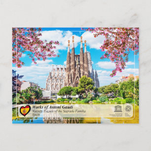 Cartão Postal Antoni Gaudí - Sagrada Família - Facade Natividade