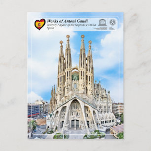 Cartão Postal Antoni Gaudí - Sagrada Família - Facade Natividade