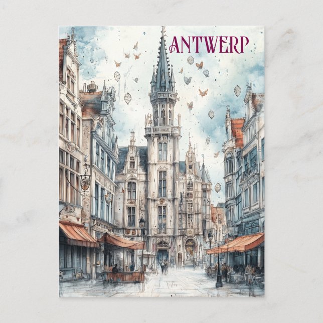 Cartão Postal Antwerp Belgium Viagem (Frente)
