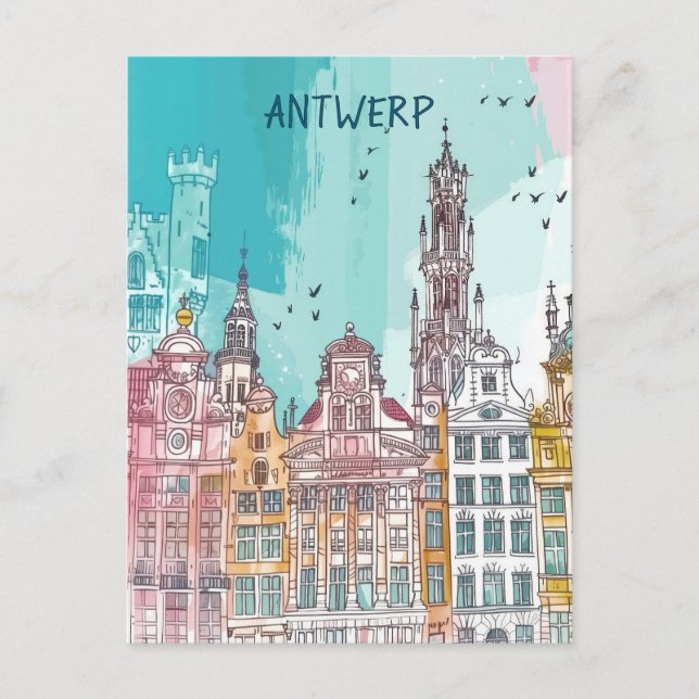 Cartão Postal Antwerp Belgium Viagem (Frente)