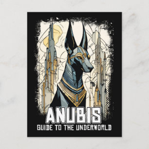 Cartão Postal Anubis Deus do Egito, mitologia surreal