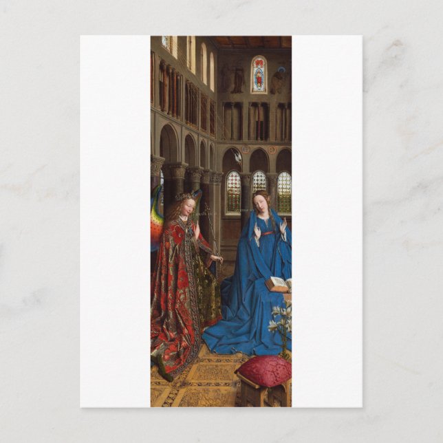 Cartão Postal Anunciação de Van Eyck Premium Luz da Catedral (Frente)