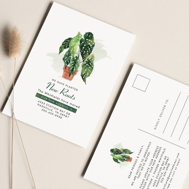 Cartão Postal Anunciamento de Movimentação da Planta de Aquarela (Criador carregado)