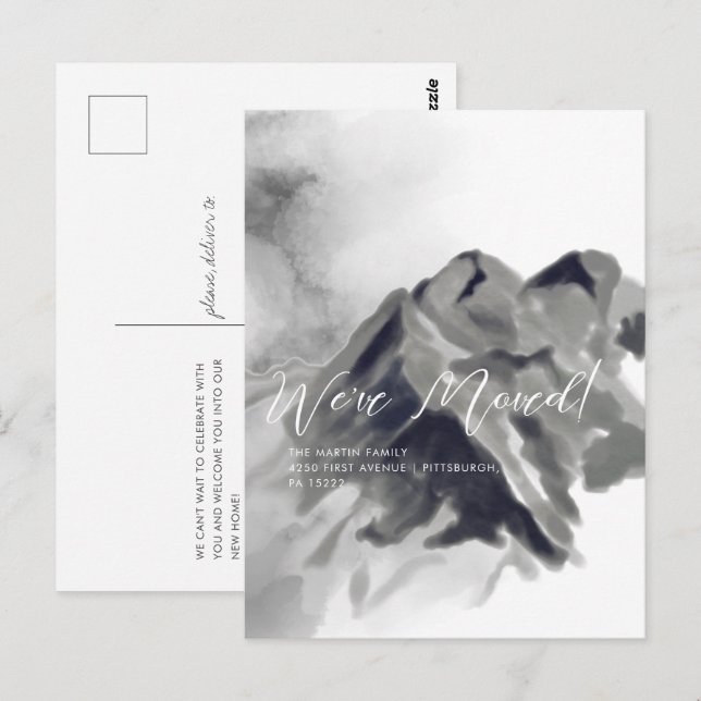 Cartão Postal Anunciamento de Movimentação das Montanhas de Aqua (Frente/Verso)