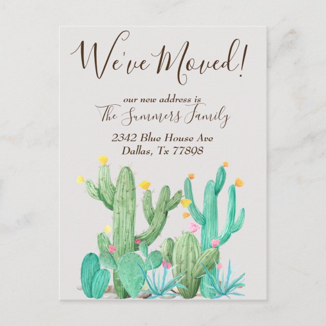 Cartão Postal Anunciamos Cactus Desert Cactos (Frente)