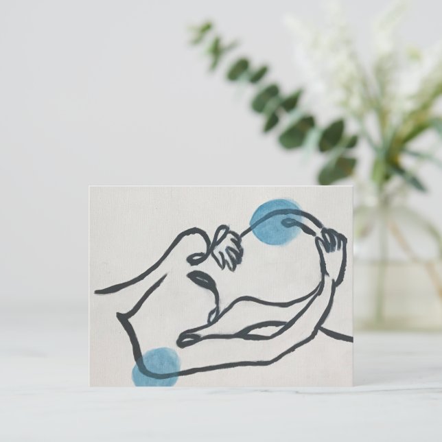 Cartão Postal Anunciante de Gravidez Menino (Em pé/Frente)