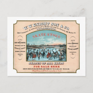 Cartão Postal Anúncio antigo da loja de skates Filadélfia