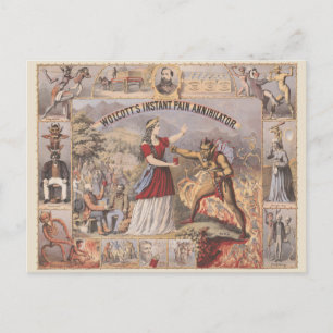 Cartão Postal Anúncio Antigo do Aniquilador Instantâneo de Dor d