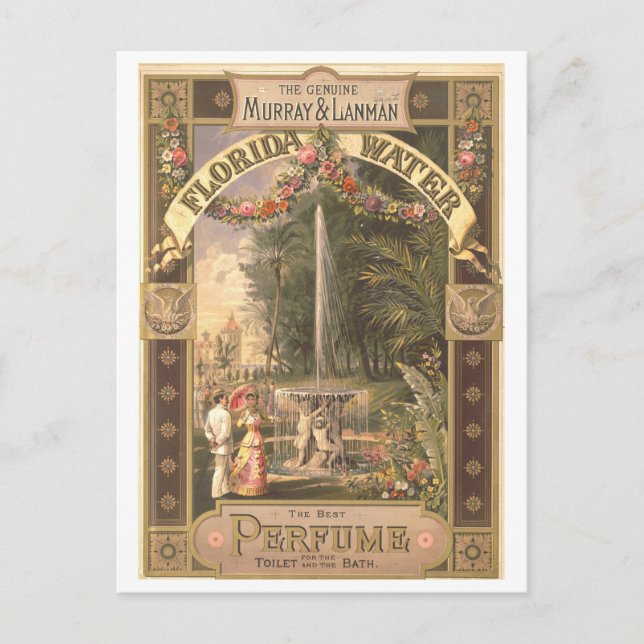 Cartão Postal Anúncio Antigo do Perfume Água da Flórida (Frente)