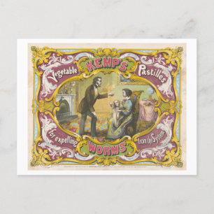 Cartão Postal Anúncio Antigo: Medicamento Patentado para Vermes