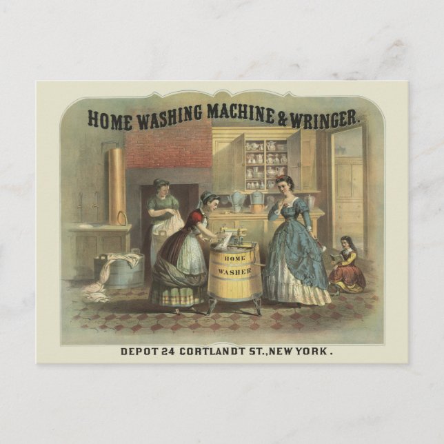 Cartão Postal Anúncio Antigo Para Máquina de Lavar Roupas e Torc (Frente)