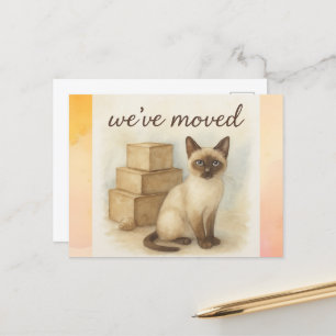 Cartão Postal Anúncio da Casa de Movimentação de Gato Siamês
