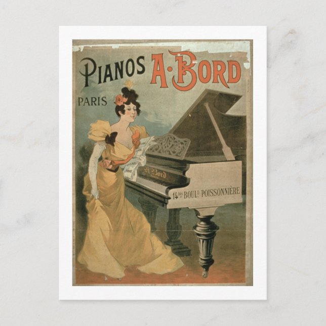 Cartão Postal Anúncio de 'A. Bord Pianos, Paris' (cor (Frente)