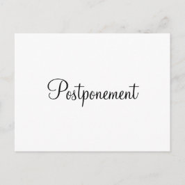 Cartão Postal Anúncio de Adiamento de Casamento de Script Simple